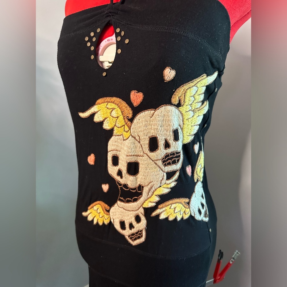 Vintage Soul Revival Embroidered Skull Dress - Picture 2 of 5